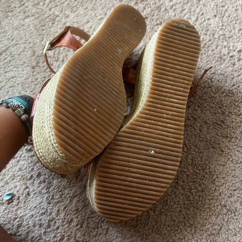 David Isaac women’s espadrille platform wedges size 9